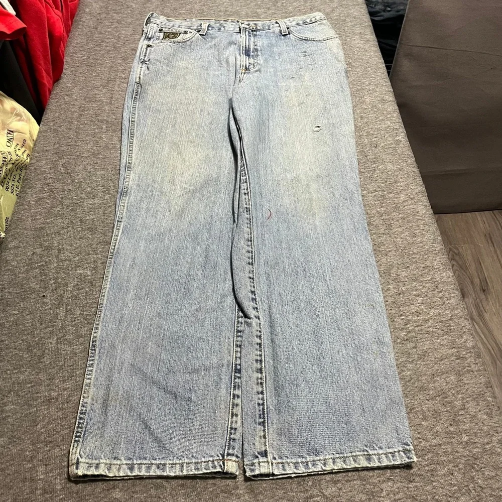 Cinch Mens Light Wash Relaxed Straight Leg Jeans 35x32 MB90530001